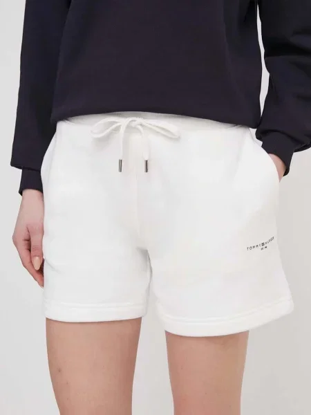 Tommy Hilfiger rövidnadrág női sima magas derekú bézs