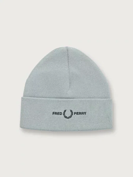 Fred Perry czapka beanie z bawełną zielona