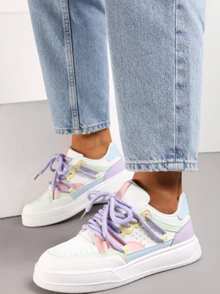 Sneakers Alb-Violet Sylvena alb