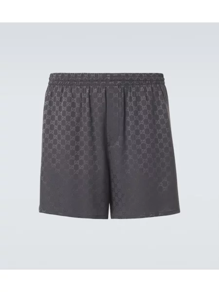 Pantaloni scurți Gucci de mătase gri
