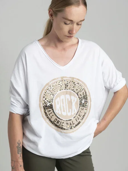 Bluză Italy Moda cu imagine alb