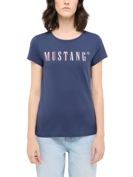 Mustang Majica Loa Slim Fit modra