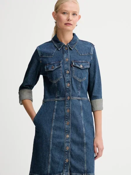 Levi's sukienka mini rozkloszowana niebieski