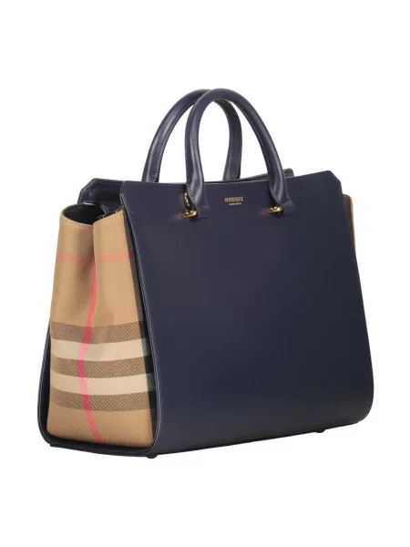Torebka Burberry skórzana niebieska