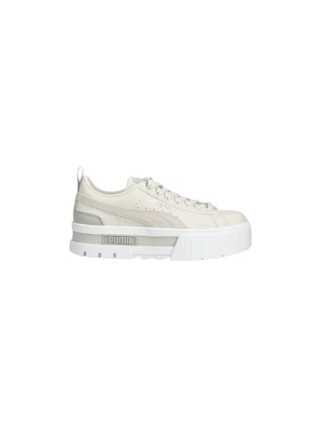 Puma buty Mayze Lth biały na platformie szare
