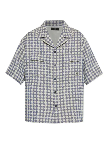 Kostkovaná krátká košile Amiri modrá