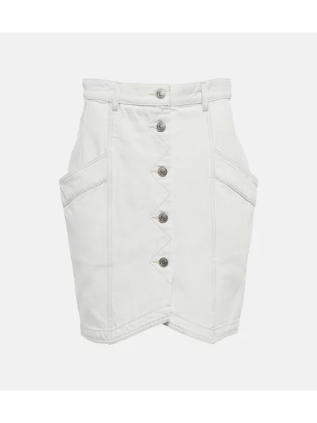 Spódnica jeansowa Marant Etoile z wysoką talią niebieska