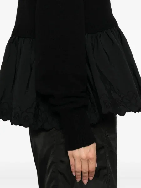 Pulover Cecilie Bahnsen cu volane negru