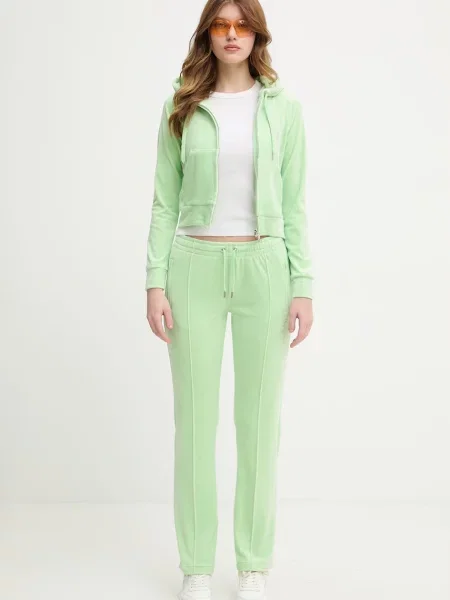 Juicy Couture Spodnji del trenirke Tina Straight Leg zelena