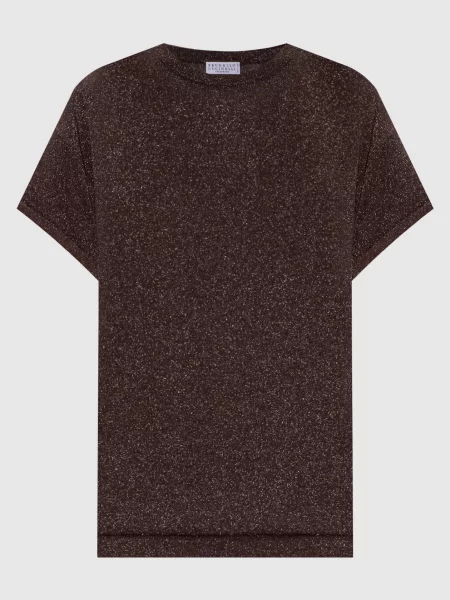 Топ з люрексом Brunello Cucinelli коричневий