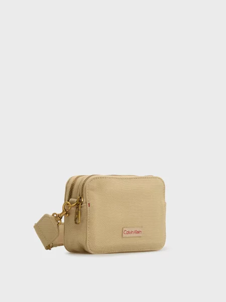 Сумка Calvin Klein с ремешками из канваса бежевая