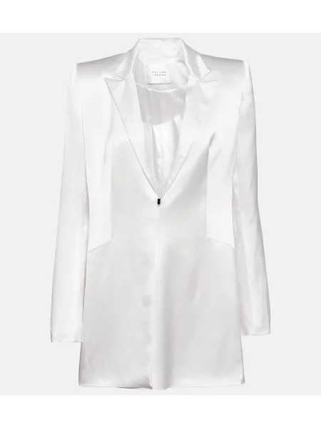 Saténové oblekové šaty Galvan bílé