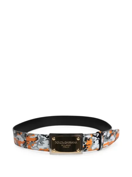 Curea Dolce & Gabbana cu imagine cu model camuflaj portocaliu