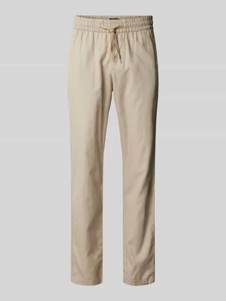 Spodnie lniane o kroju regular fit z elastycznym pasem model ‘barton’ Matinique