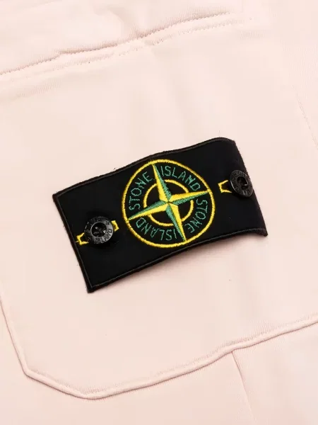 Pantaloni Stone Island cu strasuri roz