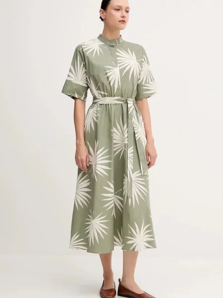 Рокля OUI среднодълга разкроена зелено