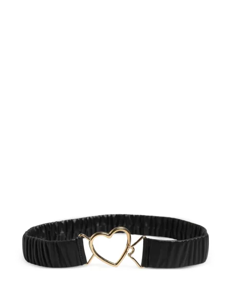 Curea Dolce & Gabbana cu volane cu cataramă cu motiv cu inimi negru