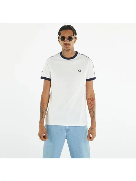 Tričko FRED PERRY Taped Ringer T-shirt Snow White L bílé