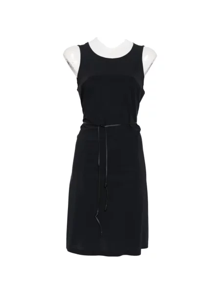 Cu centură rochie mini Rrd fără mâneci albastru