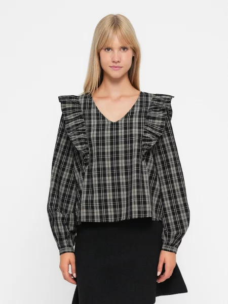 JDY Bluză JDYDOLLY ecru / negru alb