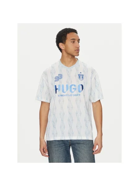 HUGO Футболка Notbal Oversize білий