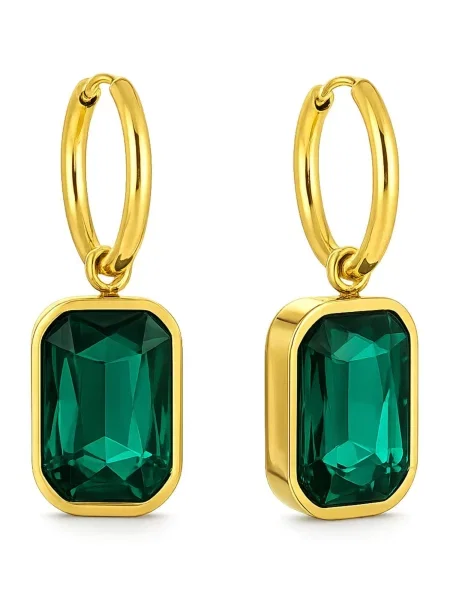 Alster Herz Fülbevalók Emerald Glow arany