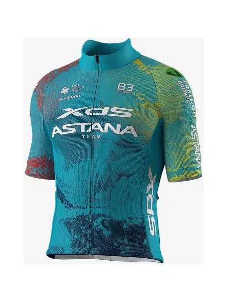 Koszulka XDS Astana Team z krótkim rękawem S niebieska