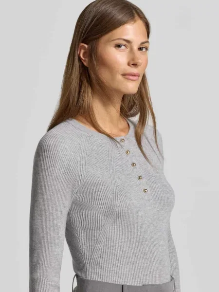 Bluzka z długim rękawem o kroju slim fit z imitacją dzianiny Myon