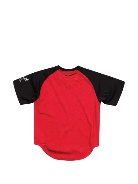 Tricou Mitchell & Ness cu decolteu în V plasă roșu