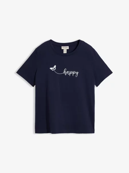 T-shirt z czystej bawełny niebieska