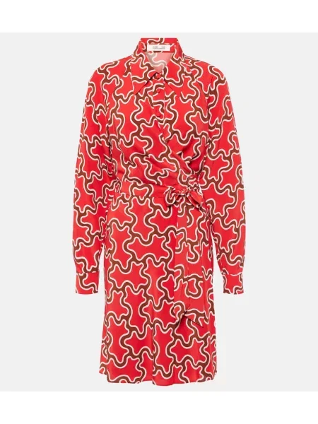 Rochie Diane Von Furstenberg cu imagine din jerseu roșu