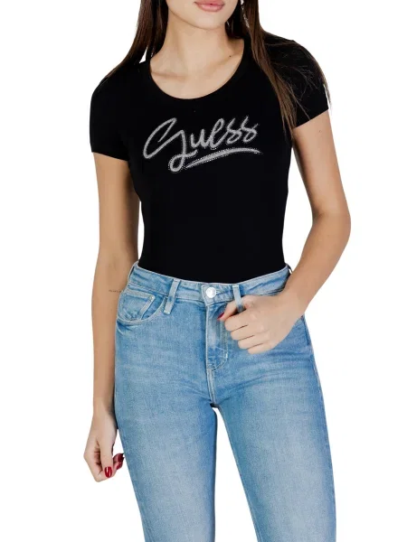 Guess Majica Regular Fit črna