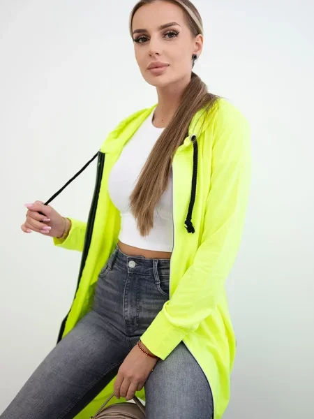 Bluza z kapturem Kesi z kapturem garniturowa żółta