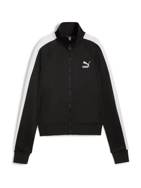 Puma bluza Iconic T7 Track Jacket femei modelator negru