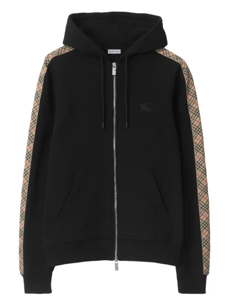 Hanorac cu glugă Burberry în carouri negru