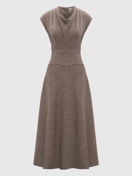 Сукня міді з вовни Simkhai коричнева