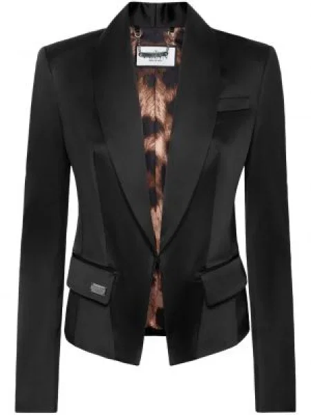 Sacou Philipp Plein din satin negru