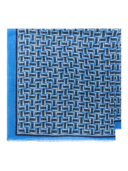 Fular Maliparmi cu imprimeu geometric albastru