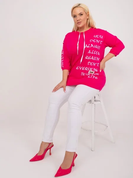 Casual bluza Fashionhunters fuksija