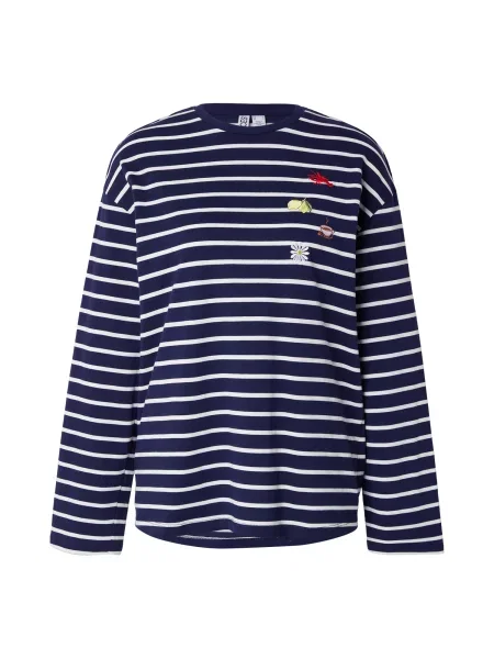 PIECES Tricou PCSADIE albastru marin / galben deschis / roșu pepene alb