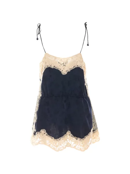 Top Sea din jacard albastru