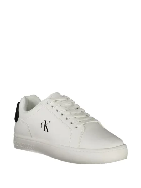 Sneakerși Calvin Klein din piele cu imagine alb