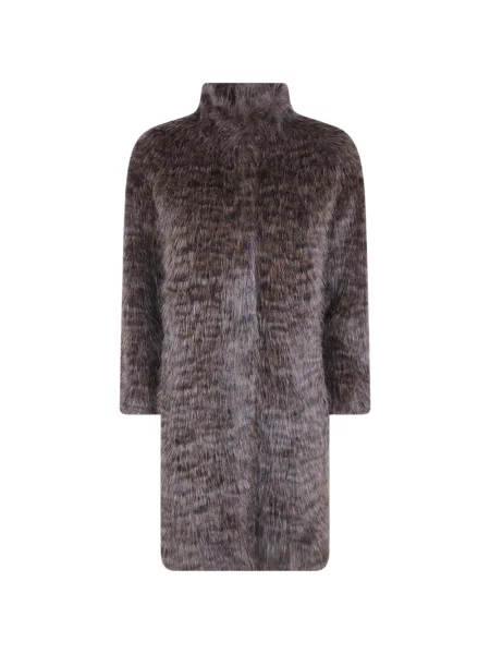 Palton de blană Betta Corradi cu imagine cu model leopard cu blană negru