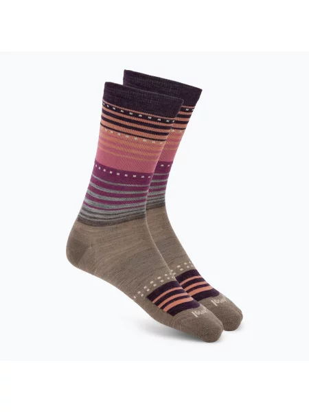 Skarpety Smartwool Everyday Stitch Stripe Crew fossil/purple fioletowe