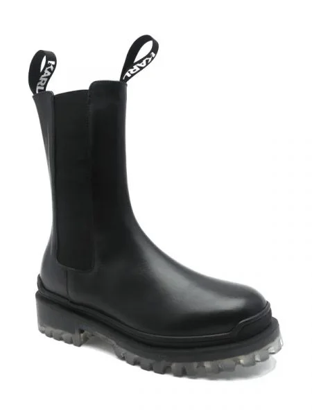Karl Lagerfeld De piele ghete chelsea BIKER II negru