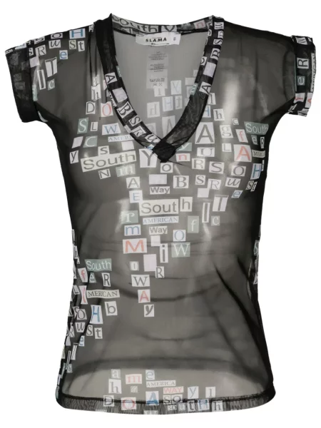 Tricou Amir Slama cu imagine transparente negru