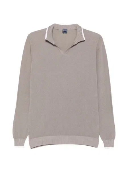 Gulerat tricou polo Fedeli gri