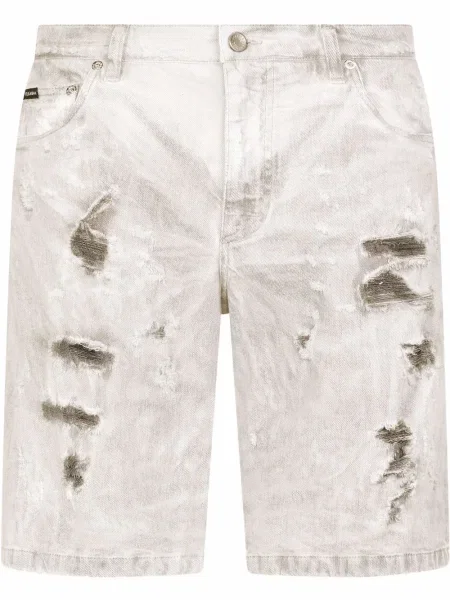 Pantaloni scurți din denim Dolce & Gabbana rupți