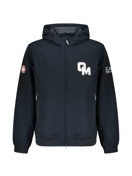 Μπουφάν Ea7 Emporio Armani με κουκούλα με αυτόγραφο μπλε
