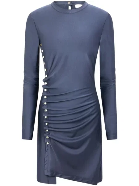 Rochie tip cămașă Rabanne asimetrică albastru